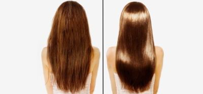 До и после использования масел для волос